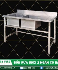 bồn rửa chén inox 2 ngăn 1