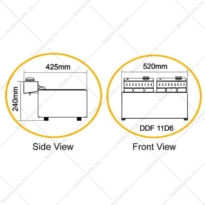 Bếp chiên nhúng đôi DDF 11D6 - Ảnh 2