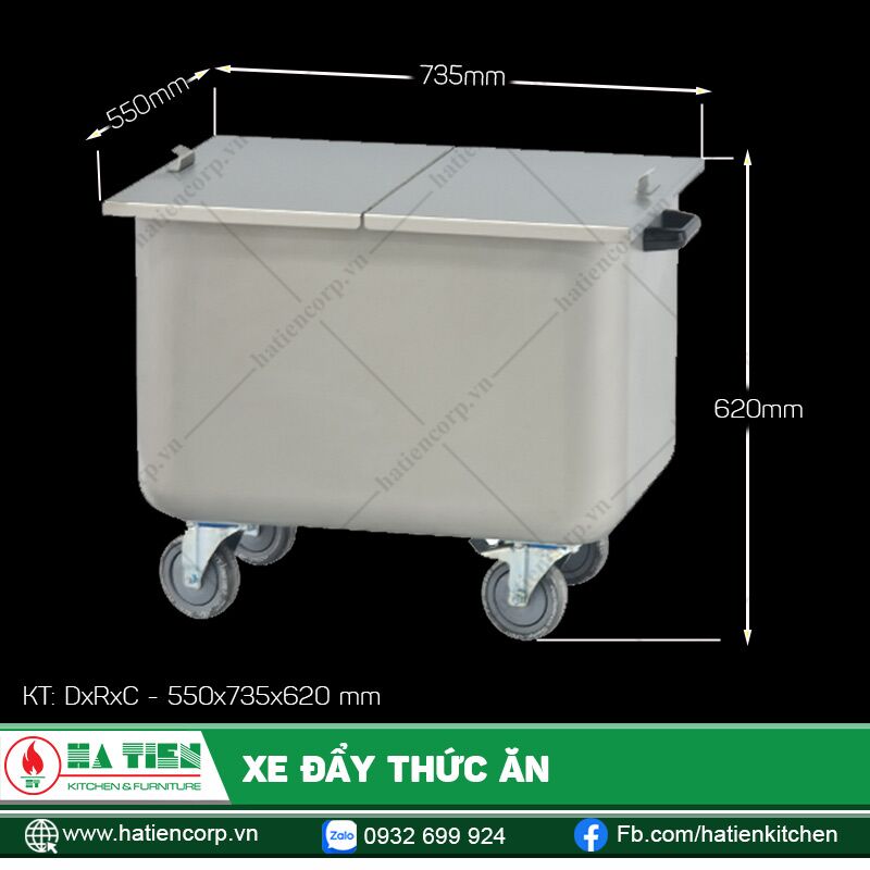 Xe đẩy thức ăn nhà hàng Hà Tiên - Xe đẩy thức ăn gọn nhẹ