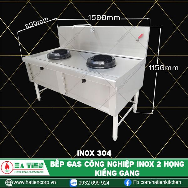 bếp gas công nghiệp inox 304