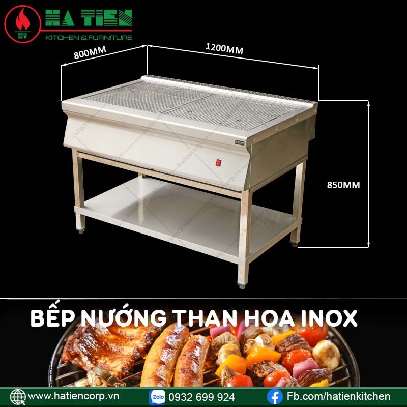 bếp nướng than hoa inox