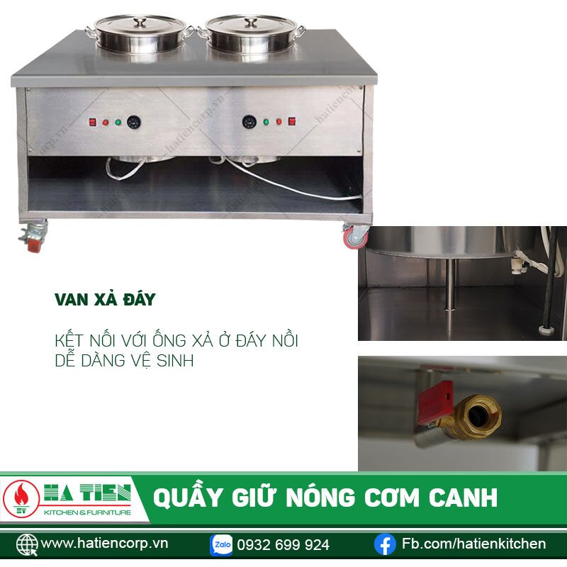 Van xả đáy dưới mỗi nồi