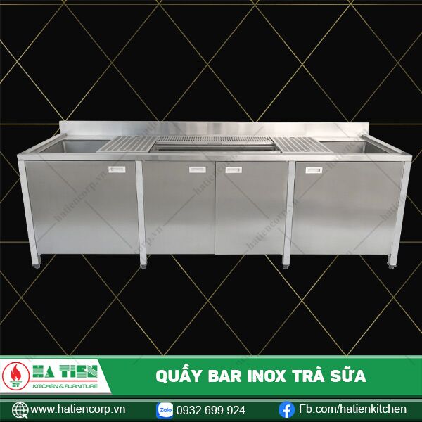 quầy bar inox trà sữa 1