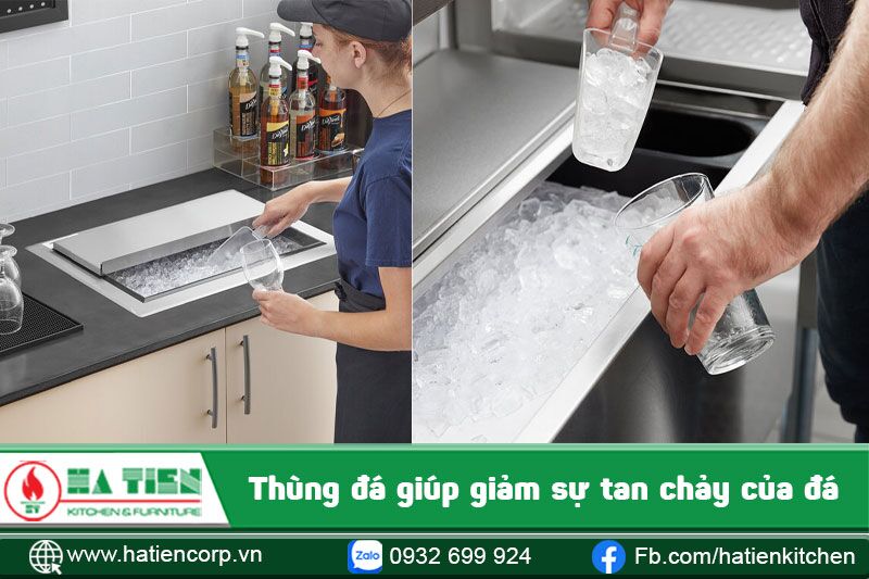 thùng đá inox giảm tan chảy đá