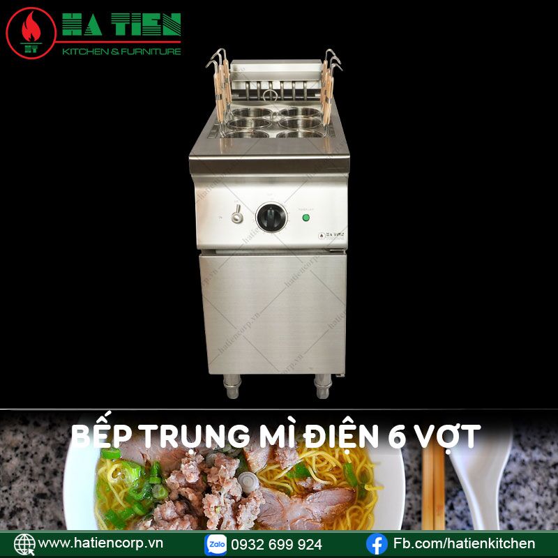 Bếp Trụng Mì Công Nghiệp 6 Vợt Dùng Điện Công Nghệ Mới - Ảnh 4