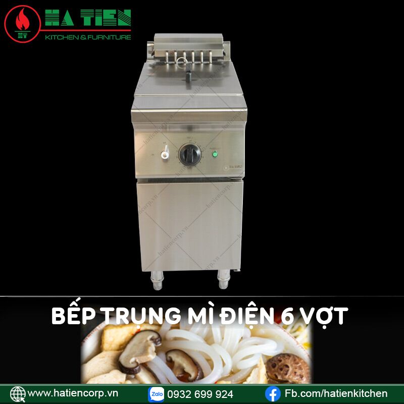 Bếp Trụng Mì Công Nghiệp 6 Vợt Dùng Điện Công Nghệ Mới - Ảnh 2