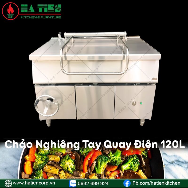 chảo nghiêng tay quay điện 1