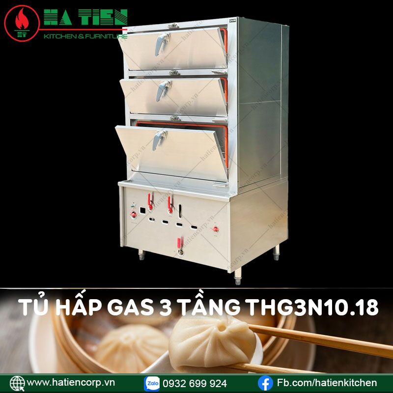 tủ hấp công nghiệp 3 tầng