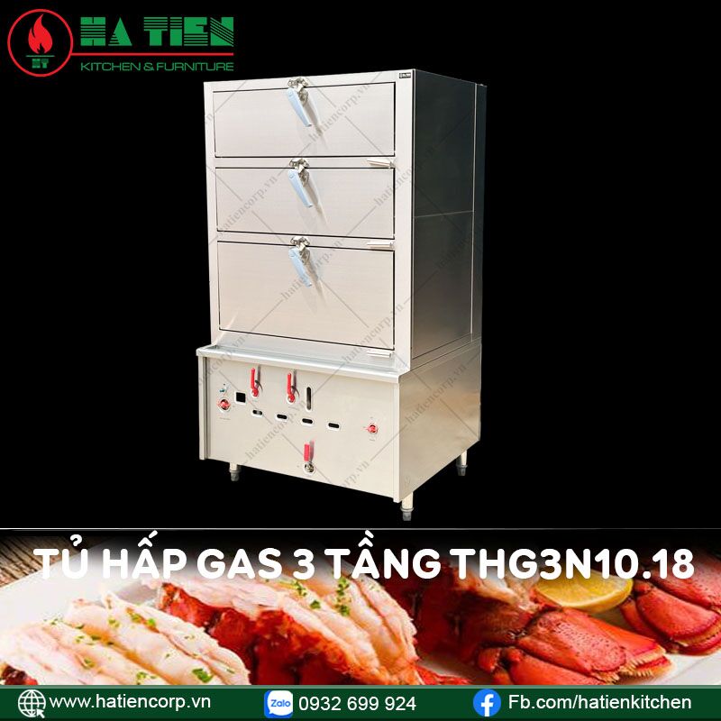 tủ hấp công nghiệp 3 tầng