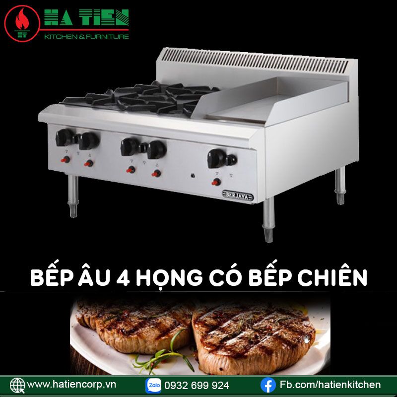 Bếp âu 4 họng có bếp chiên phẳng OB4GG1B-17