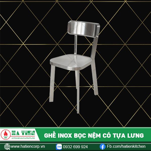 Ghế inox bọc nệm có tựa lưng