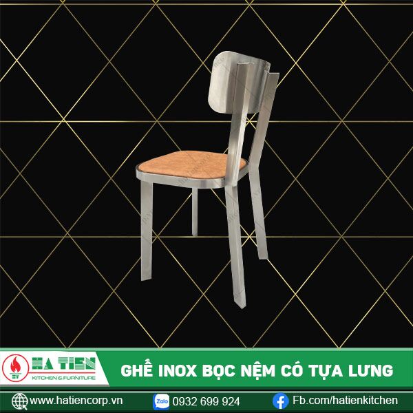 Ghế inox bọc nệm tựa lưng