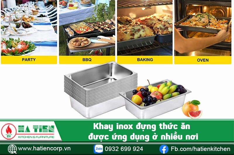 khay inox đựng thức ăn được dùng ở nhiều nơi