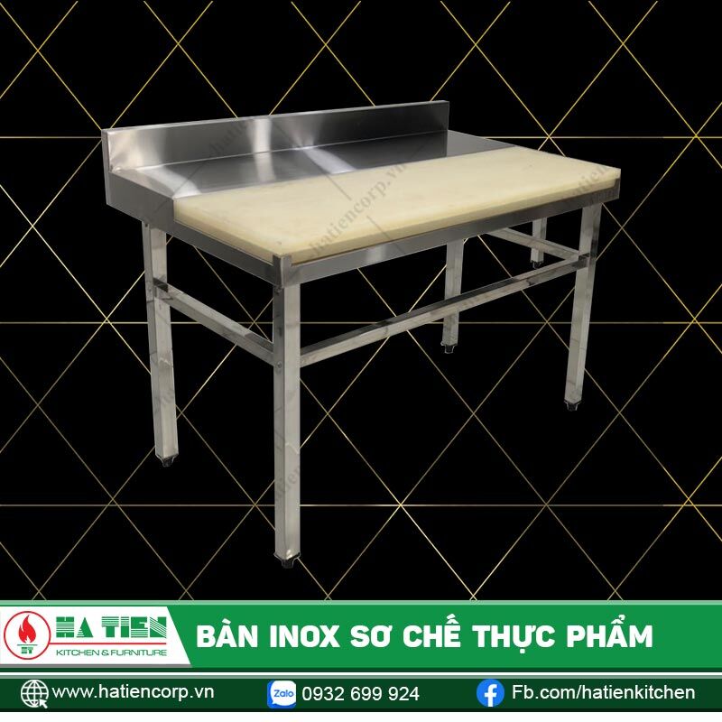 Bàn Inox Sơ Chế Thực Phẩm - Bàn Chặt Thớt Nhựa