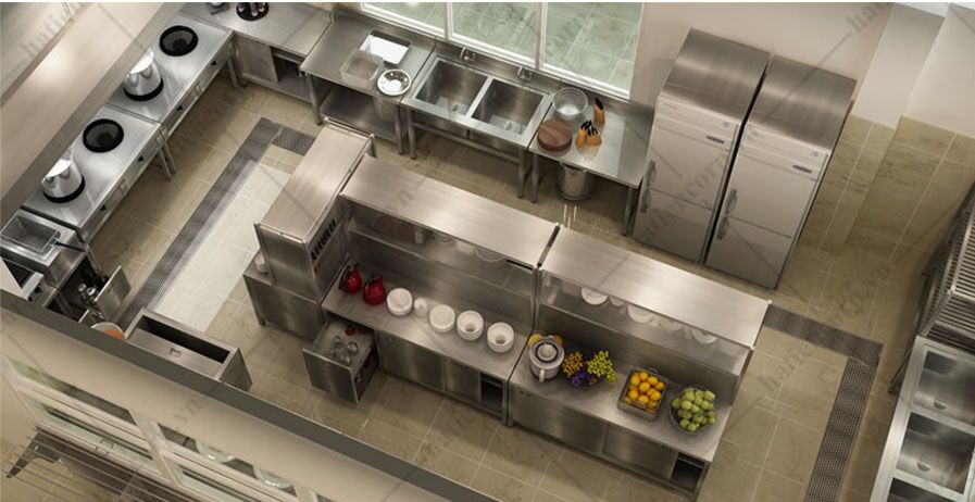 Quy tắc 1 chiều trong thiết kế bếp công nghiệp