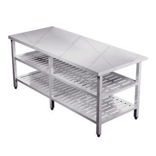 Bàn inox 3 tầng đột lỗ