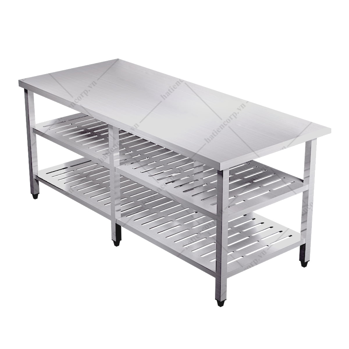 Bàn inox 3 tầng đột lỗ