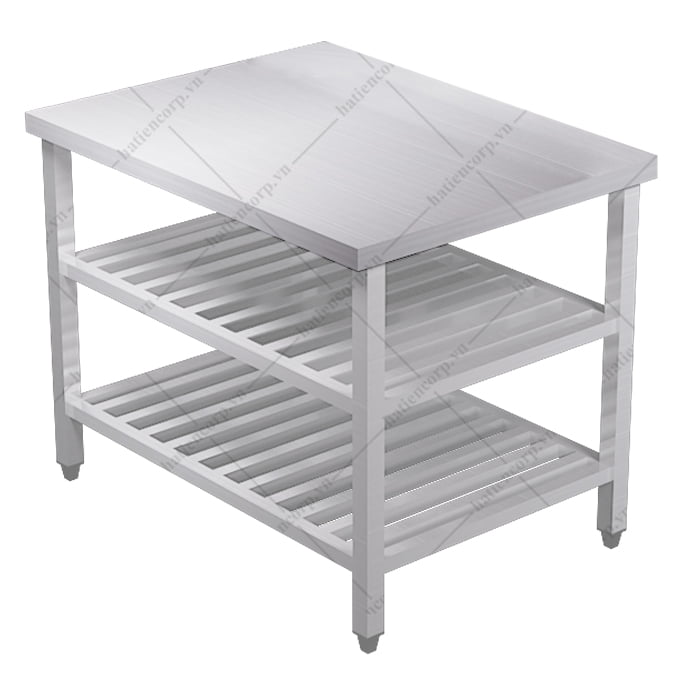 Bàn inox 3 tầng kệ thanh