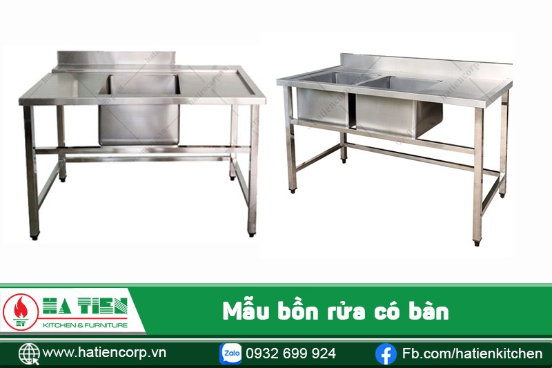 bồn rửa inox có bàn