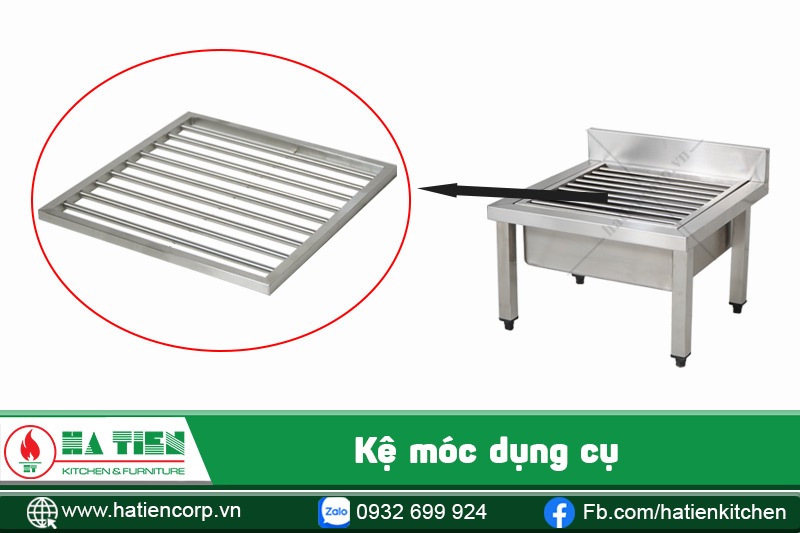 bồn rửa inox đơn có kệ thanh