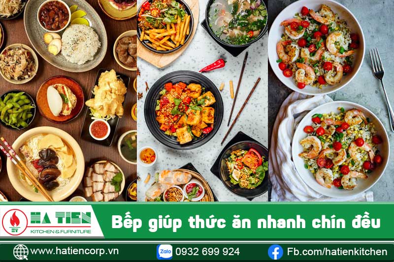 bếp gas công nghiệp nấu chín thức ăn nhanh