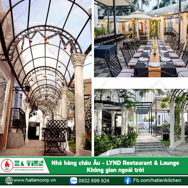 Lạc vào khung cảnh châu Âu với khu vực ngoài trời nhà hàng