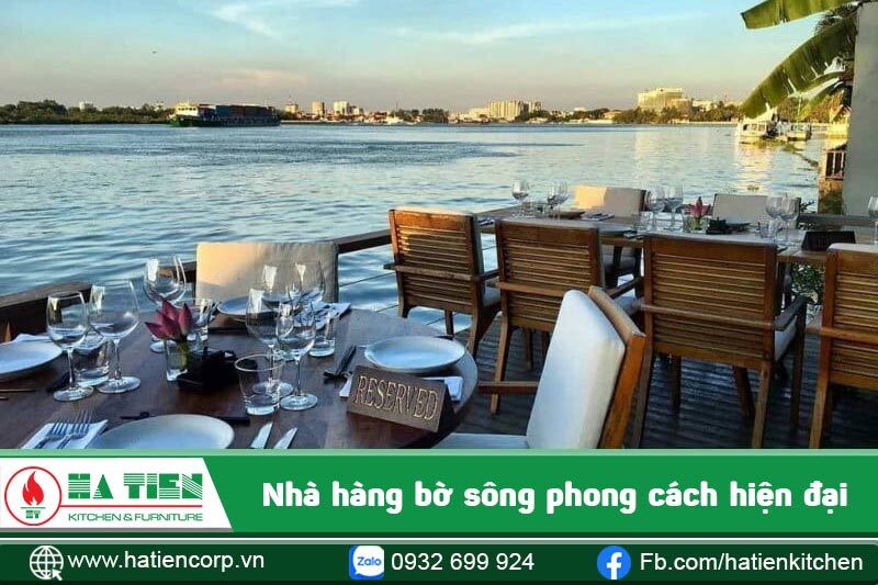 nhà hàng bờ sông phong cách hiện đại