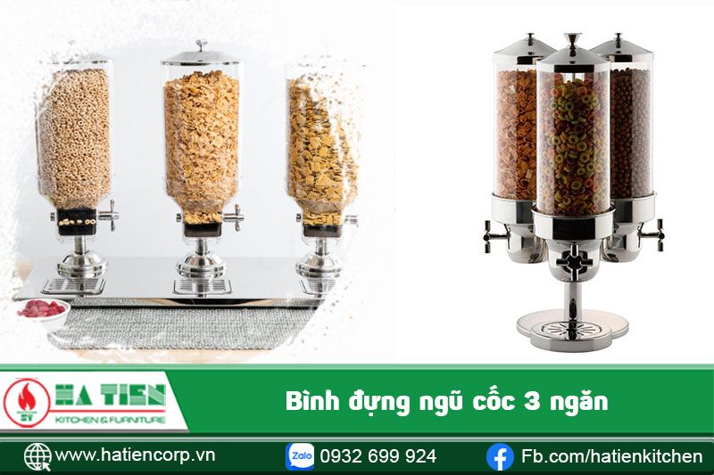 bình đựng ngũ cốc 3 ngăn