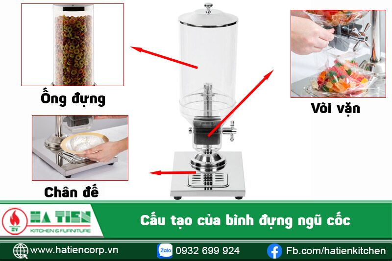 Cấu tạo của bình đựng ngũ cốc