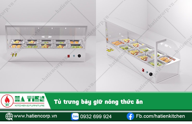 Tủ trưng bày giữ nóng đặt trên bàn
