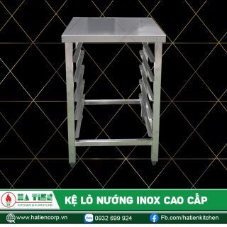 Kệ Lò Nướng Inox Cao Cấp Hà Tiên - Kệ Để Lò Nướng Có Ngăn Chứa Khay