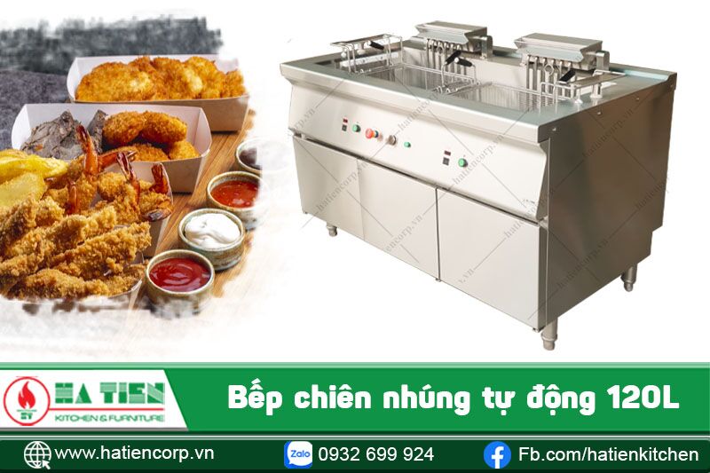 bếp chiên nhúng công nghiệp dùng điện tự động