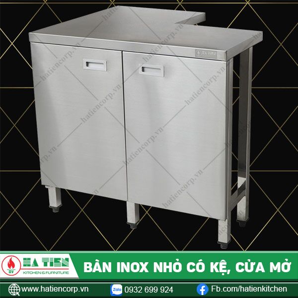 Bàn inox nhỏ có kệ