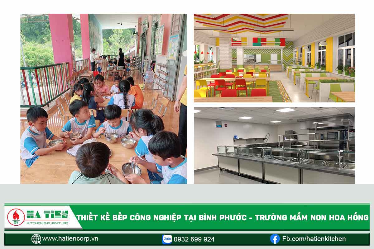 Thiết kế bếp công nghiệp tại Bình Phước - Trường Mầm non Hoa Hồng