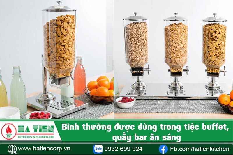 Bình đựng ngũ cốc dùng trong tiệc buffet